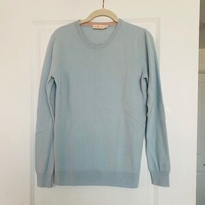 Tory Burch Women's 100% Cashmere Baby Blue Sweater